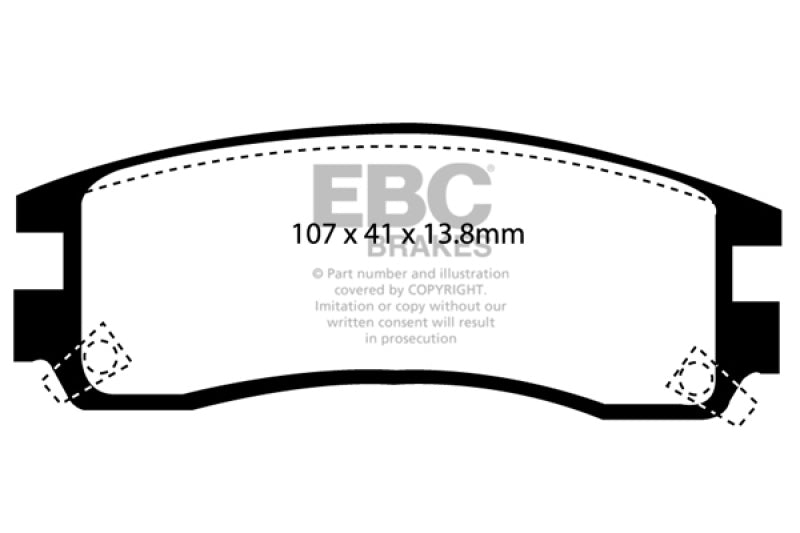 EBC 94-95 Buick Regal 3.1 Ultimax2 Rear Brake Pads - UD508 for 1992-1996 Cadillac Eldorado - front view