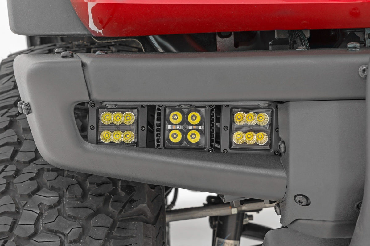 LED Light Kit | Fog Mount | Triple 2&quot; Black Pair | Spot/Flood | Ford Bronco (21-24)