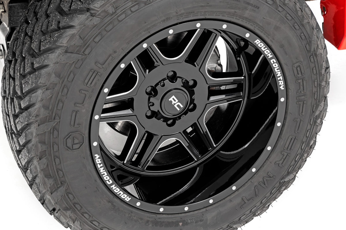 Rough Country 92 Series Wheel | Machined One-Piece | Gloss Black | 22x12 | 8x180 | -44mm