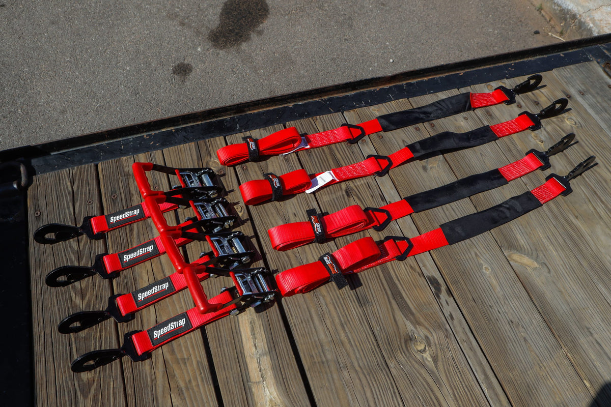 SpeedStrap 2In x 10Ft Ratchet Tie Down w/ Twisted Snap Hooks - Red - 26013
