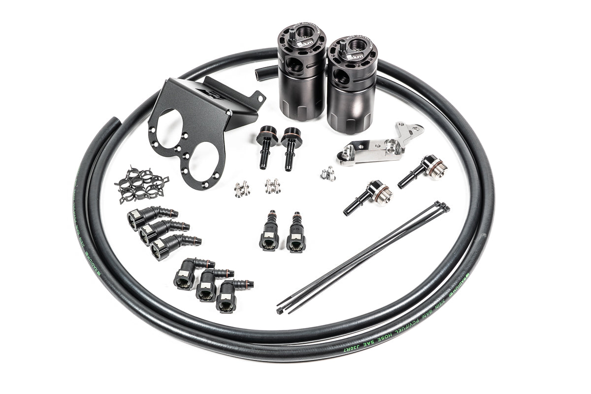 Radium Engineering Dual Catch Can Kit 17-19 Corvette LT1 w/ Dry Sump Fluid Lock - 20-1286-FL