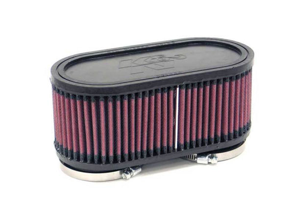 K&N Filter Universal  Filter 2 3/8 inch Dual Flange 107mm C-C 3 inch Height - RU-2970 for 1989-2002 Suzuki GS500 - front view
