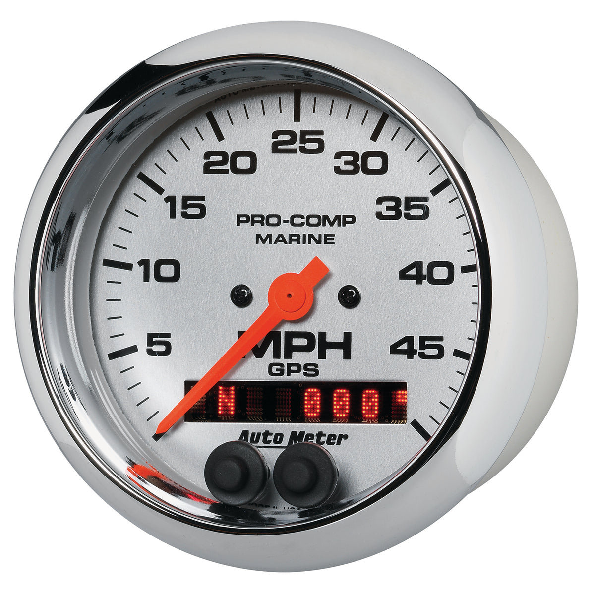 Autometer Marine Chrome Ultra-Lite 3-3/8in 50MPH GPS Speedometer Gauge - 200635-35
