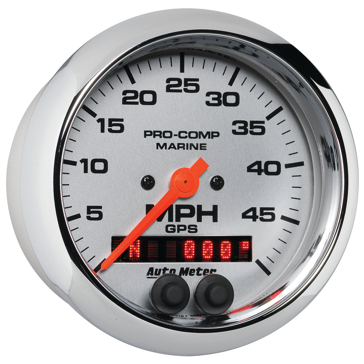 Autometer Marine Chrome Ultra-Lite 3-3/8in 50MPH GPS Speedometer Gauge - 200635-35