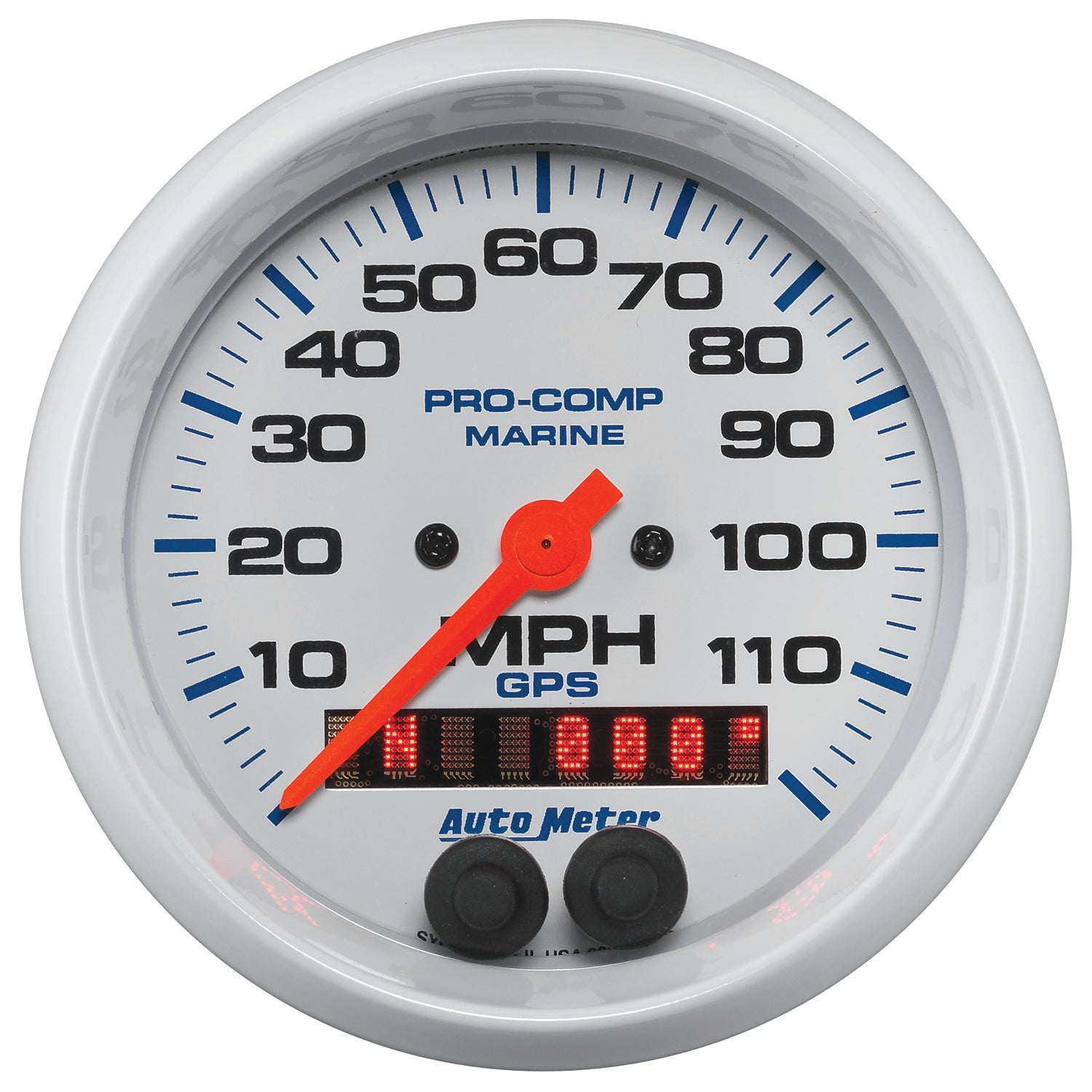 Autometer Gauge GPS Speedometer 3-3/8in 120 MPH Marine White Gauge - 200637