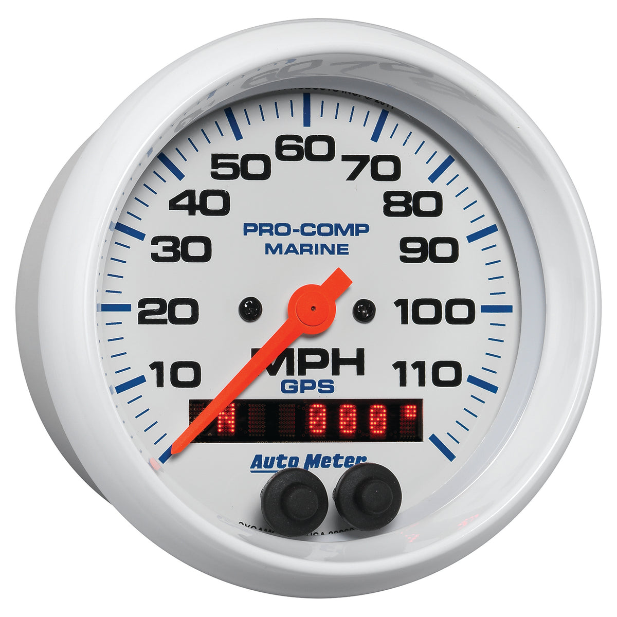 Autometer Gauge GPS Speedometer 3-3/8in 120 MPH Marine White Gauge - 200637