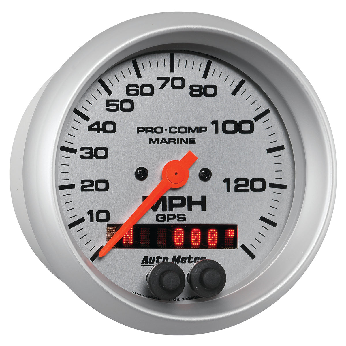 Autometer Marine Silver 3-3/8in. 140MPH GPS Speedometer Gauge - 200638-33