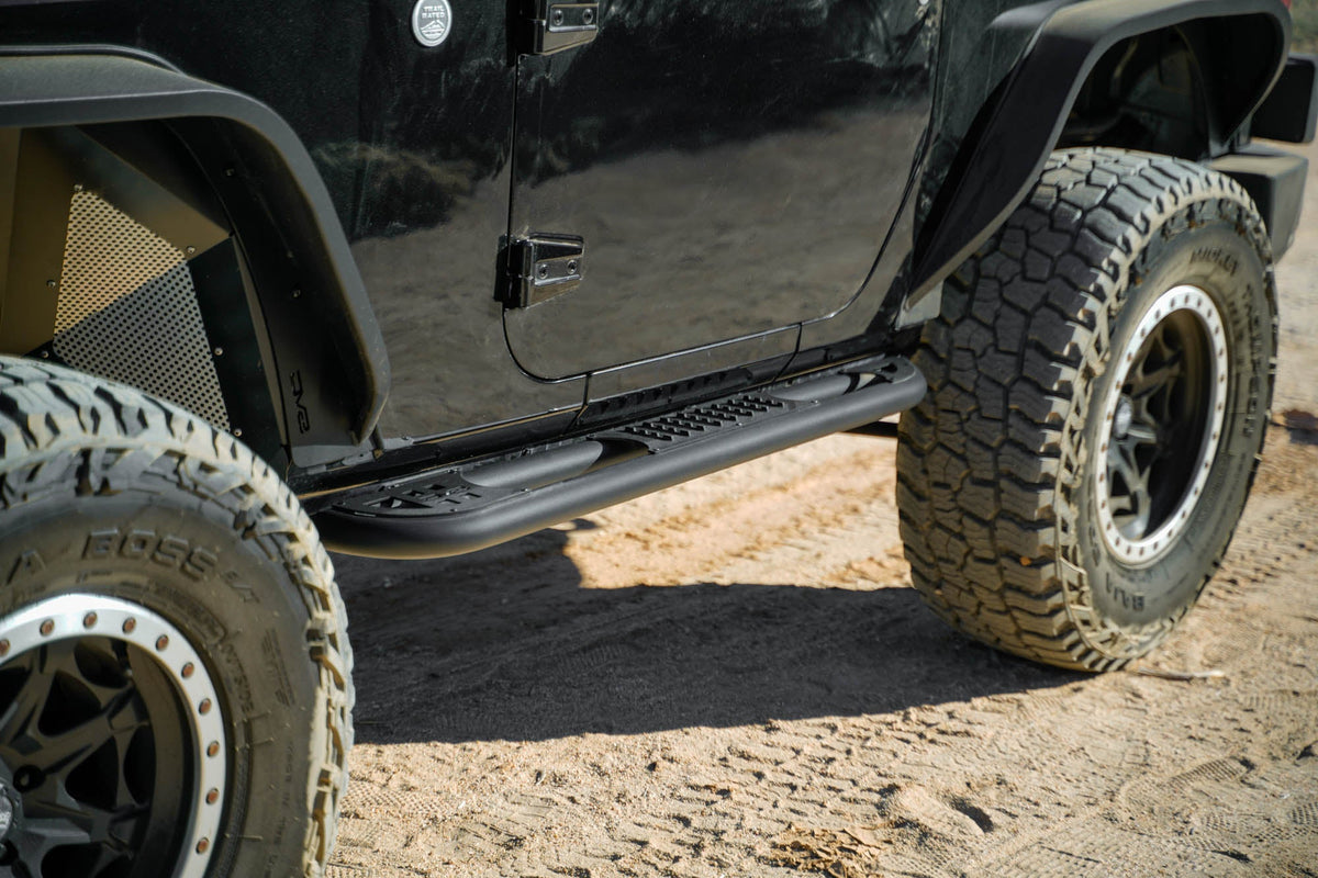 DV8 Offroad - 2007-2018 2-Door Jeep Wrangler JK | OE Plus Side Steps - SRJK-09
