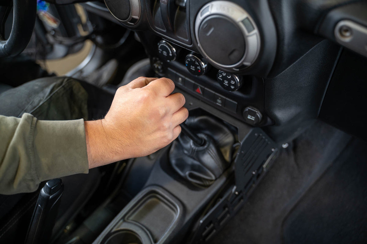 DV8 Offroad - 2007-2018 Jeep Wrangler JK | Center Console Molle Panels & Device Bridge - CCJK-01