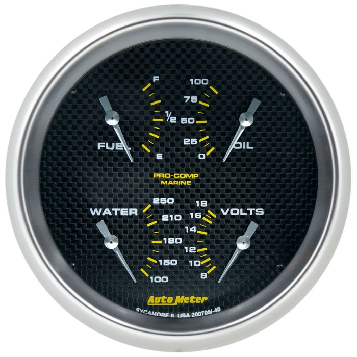 Autometer Marine Carbon Fiber 5in Gauge - 100PSI - 200705-40