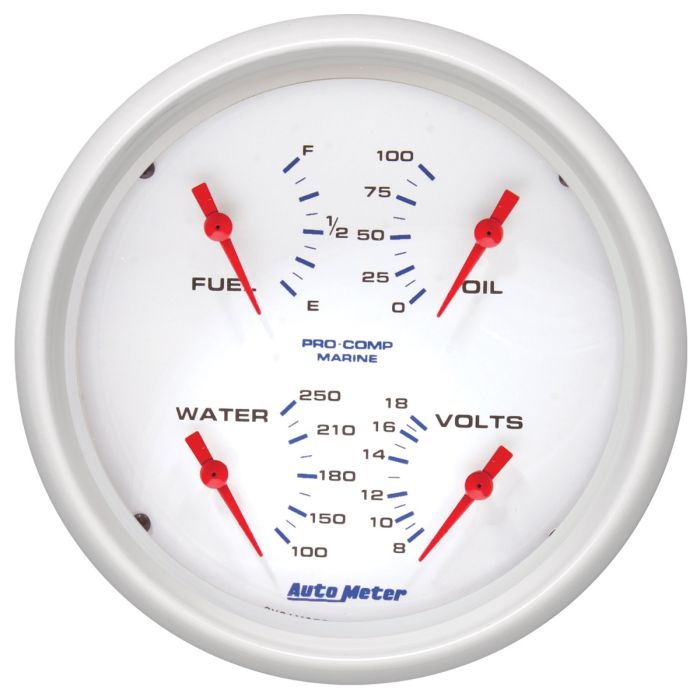 Autometer Marine White 5in Gauge Quad - 200705