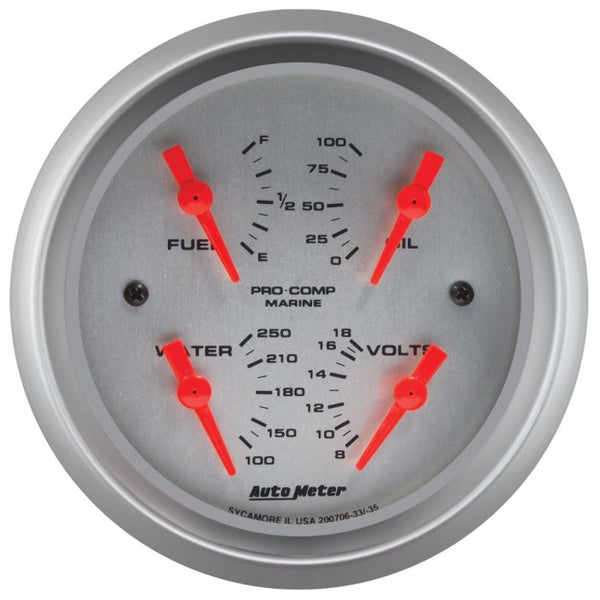 Autometer Marine Silver 3-3/8in Gauge - 200706-33