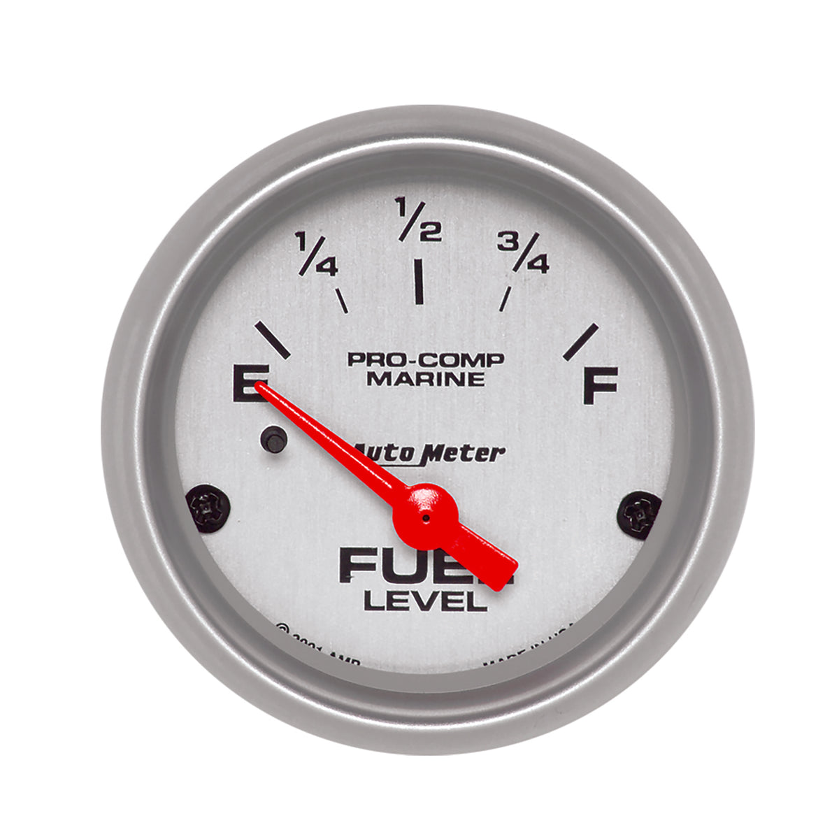 Autometer Marine Silver Ultra-Lite 2-1/16in Electric Fuel Level Gauge - 200760-33
