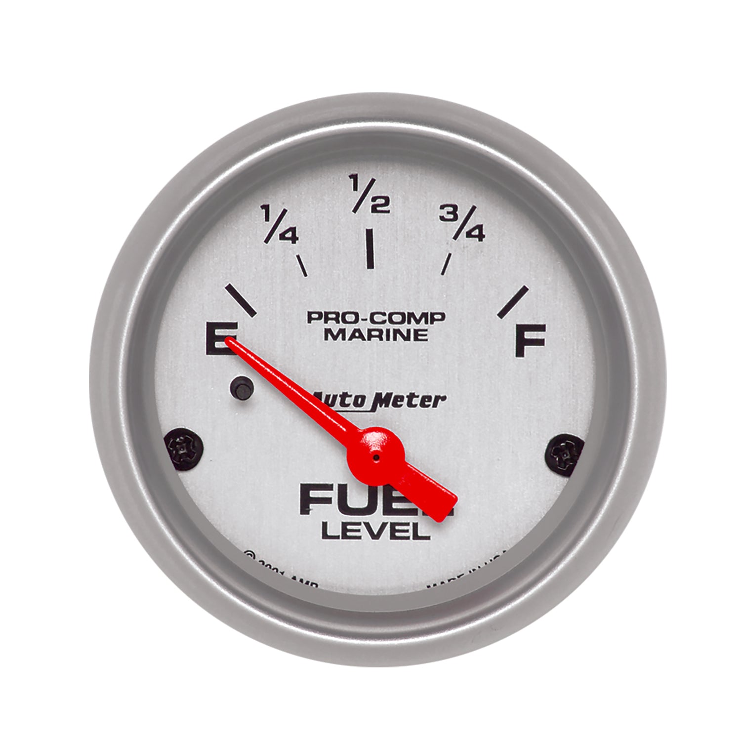 Autometer Marine Silver Ultra-Lite 2-1/16in Electric Fuel Level Gauge - 200760-33