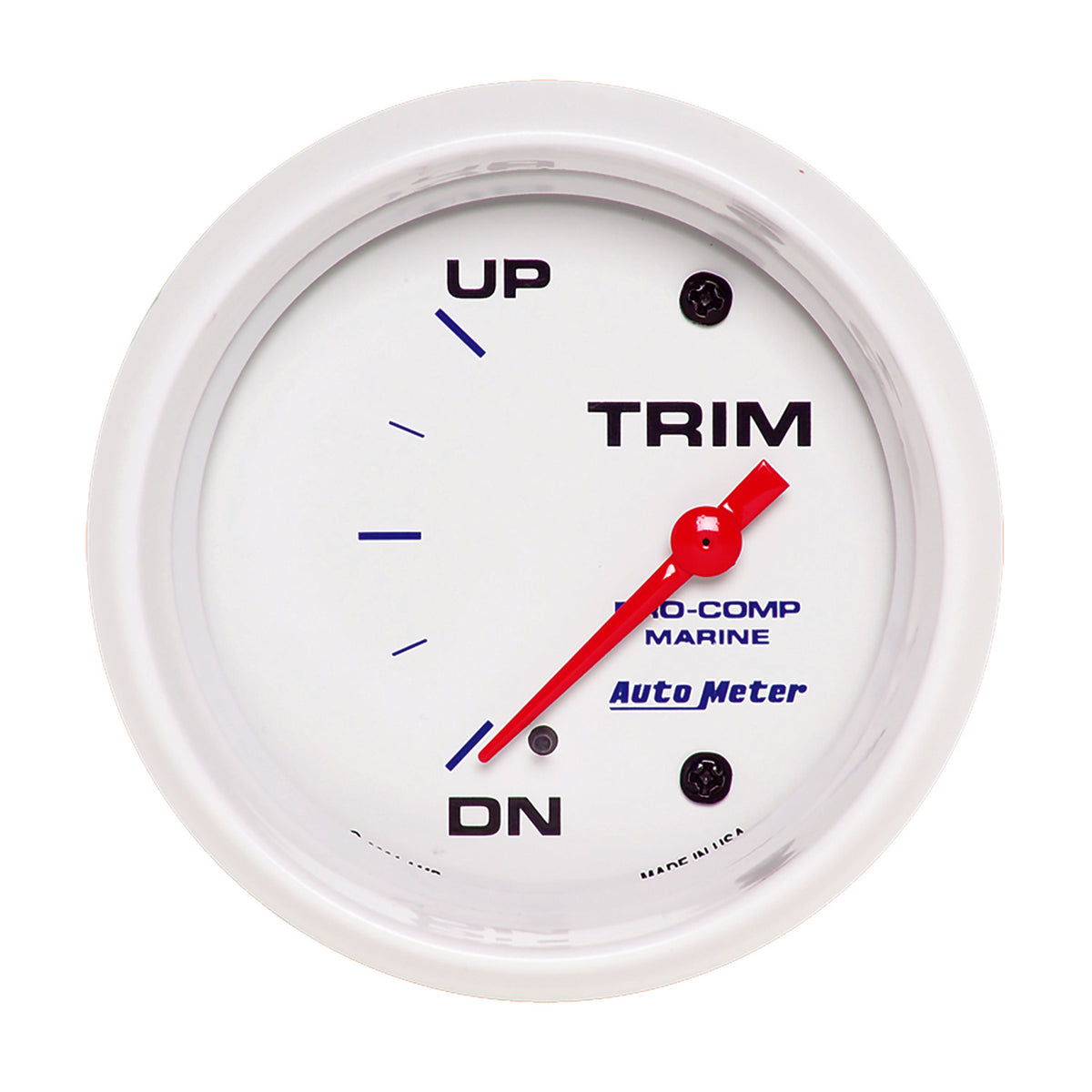 Autometer Marine White Gauge 2-5/8in Electric Trim Level Gauge 0OHM Down - 90OHM Up - 200767
