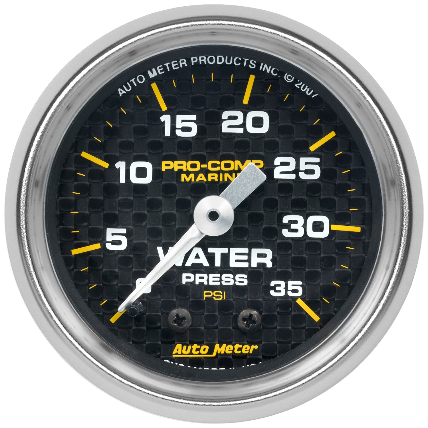 Autometer Marine Carbon Fiber 2-1/16in 35 PSI Mechanical Water Pressure Gauge - 200772-40