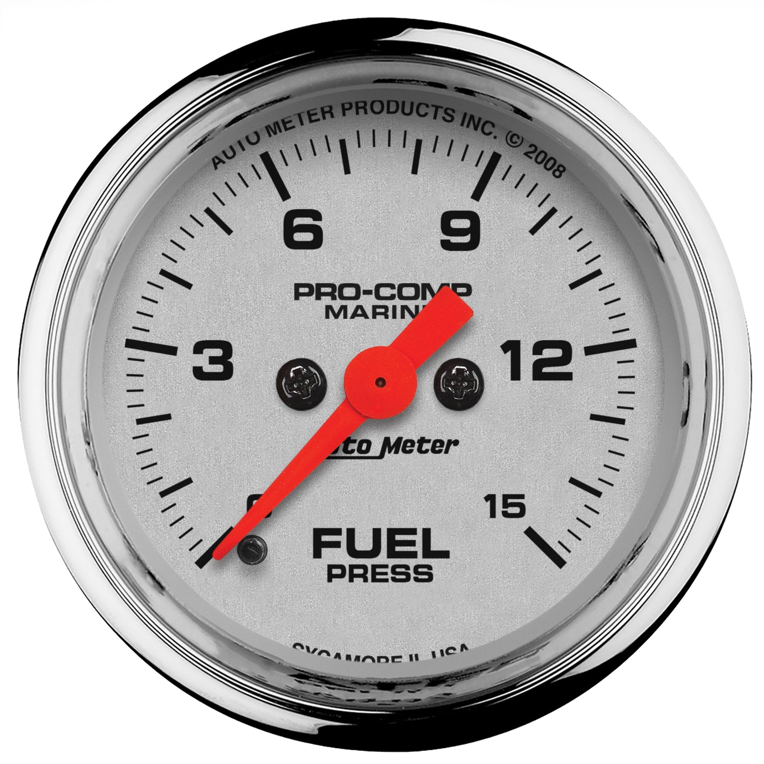 Autometer 2-1/16in 15PSI Digital Stepper Motor Marine Chrome Ultra-Lite Gauge - 200848-35