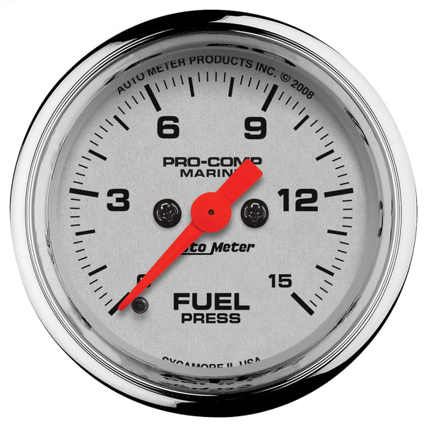 Autometer 2-1/16in 15PSI Digital Stepper Motor Marine Chrome Ultra-Lite Gauge - 200848-35