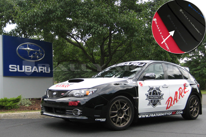 Rally Armor 08-11 Subaru STI (Hatch Only) / 11-14 WRX (Hatch Only) Black UR Mud Flap w/ Grey Logo - MF15-UR-BLK/GRY
