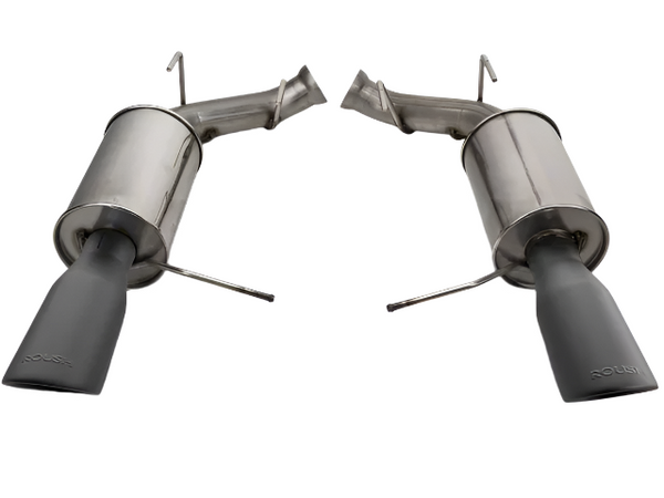 Roush - 2011-2014 Roush Mustang V6 Black-Tip Axle-Back Exhaust - 421145-BLK