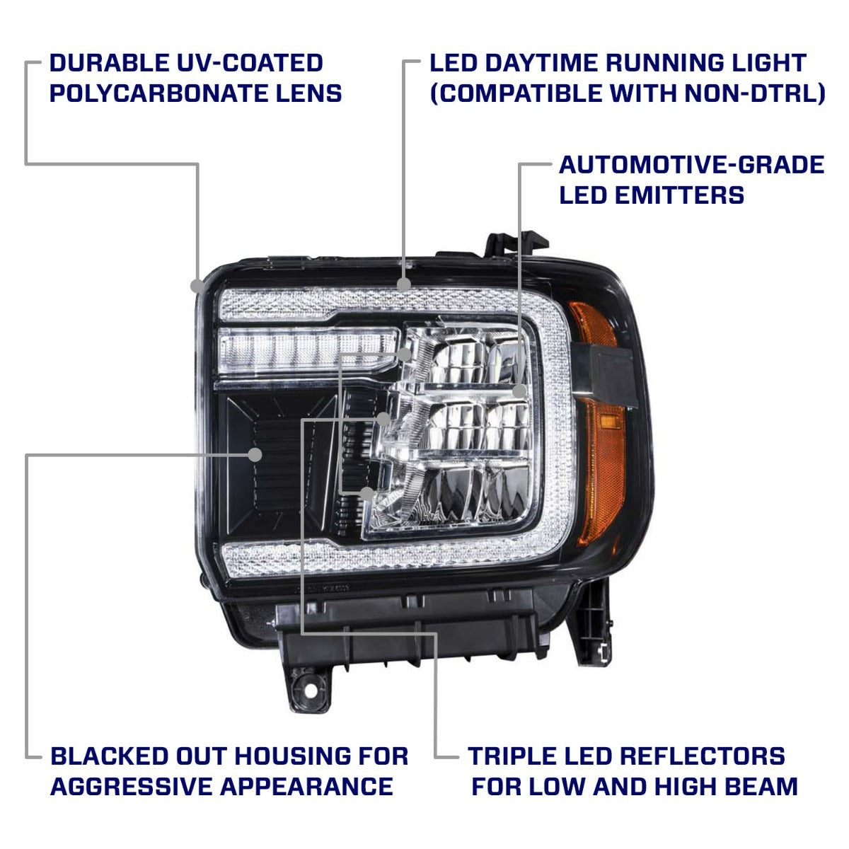 Form Lighting 2014 GMC Sierra LED Reflector Headlights (Pair) - FL0011