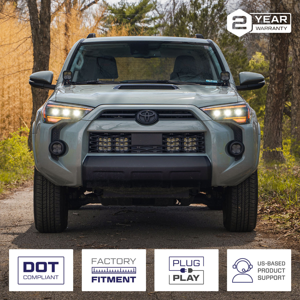 Form Lighting 2014-2024 Toyota 4Runner Sequential LED Projector Headlights (Pair) - FL0017