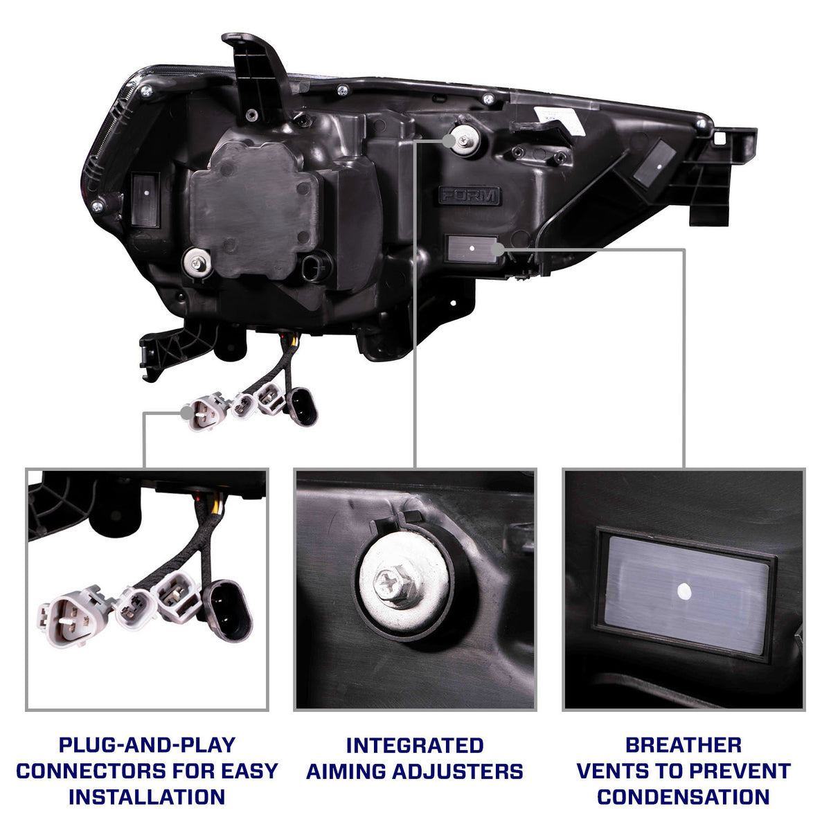Form Lighting 2014-2024 Toyota 4Runner Sequential LED Projector Headlights (Pair) - FL0017