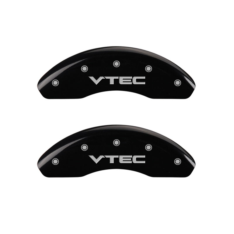 MGP Front set 2 Caliper Covers Engraved Front Vtec Black finish silver ch - 20143FVTCBK