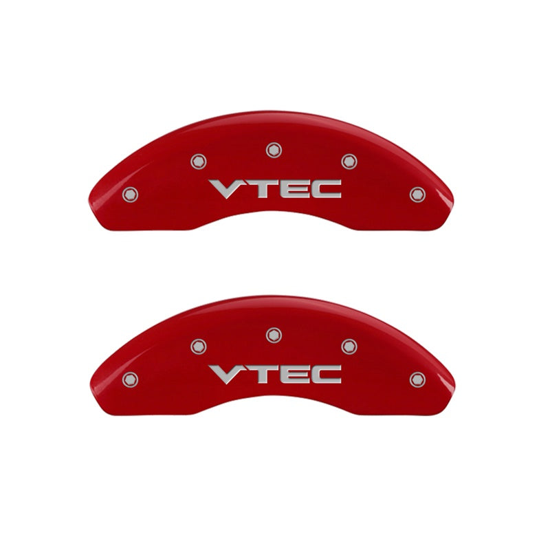 MGP Front set 2 Caliper Covers Engraved Front Vtec Red finish silver ch - 20143FVTCRD