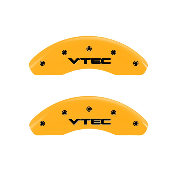 MGP 2 Caliper Covers Engraved Front Vtech Yellow Finish Black Characters 2009 Honda Civic - 20143FVTCYL