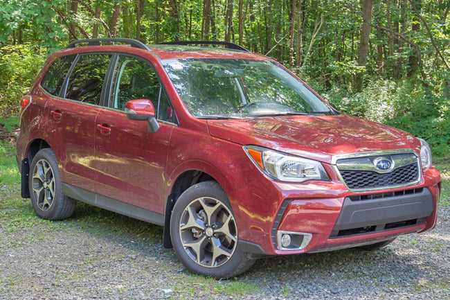 Rally Armor 14-18 Subaru Forester Black Mud Flap w/ Red Logo - MF28-UR-BLK/RD