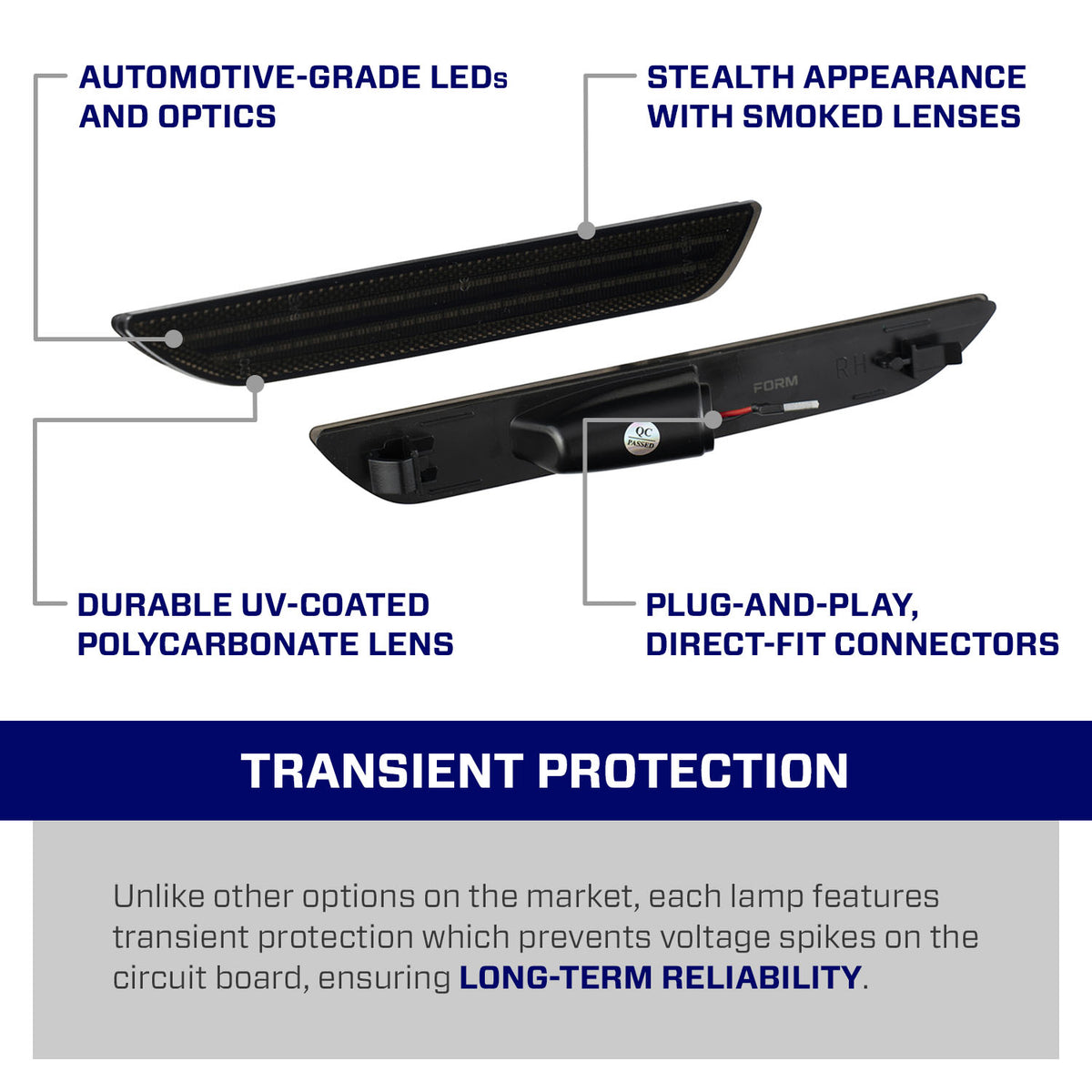 Form Lighting 2015 Mustang LED Sidemarkers (Pair) - FL0042