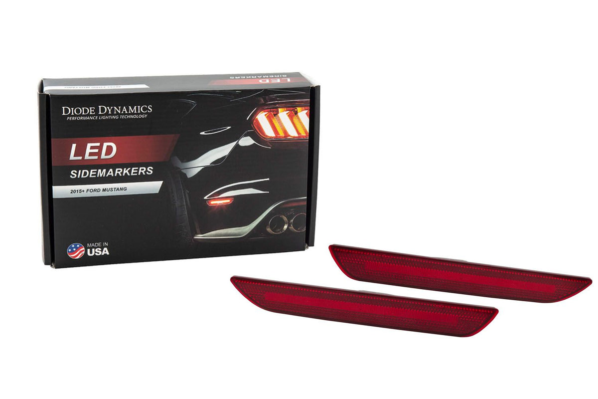 Diode Dynamics 15-21 Ford Mustang LED Sidemarkers - Red (set) - DD5003