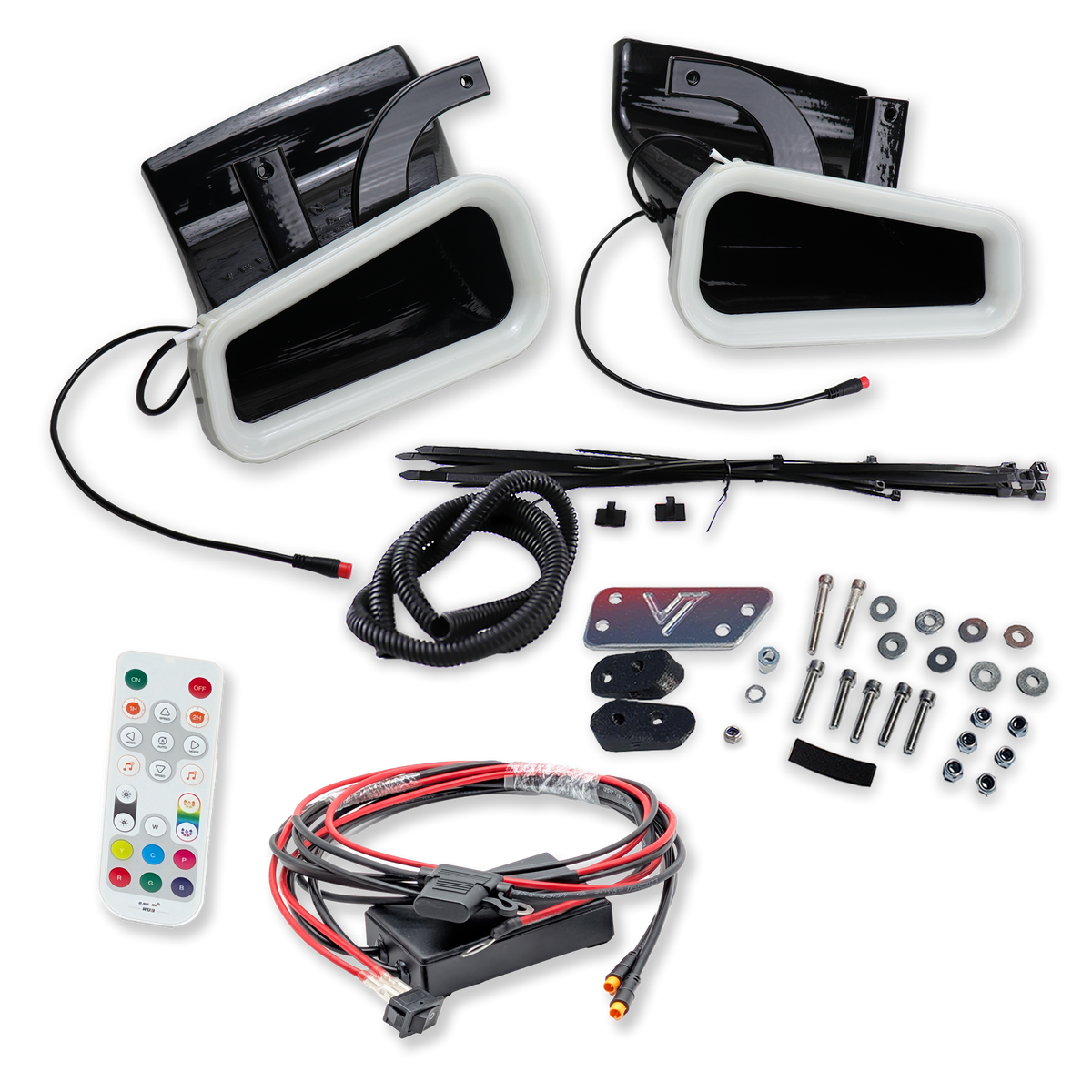 2016-2024 Infiniti Q50 Red Sport Dual BIG MOUTH LIT KIT Ram Air Intake Snorkels