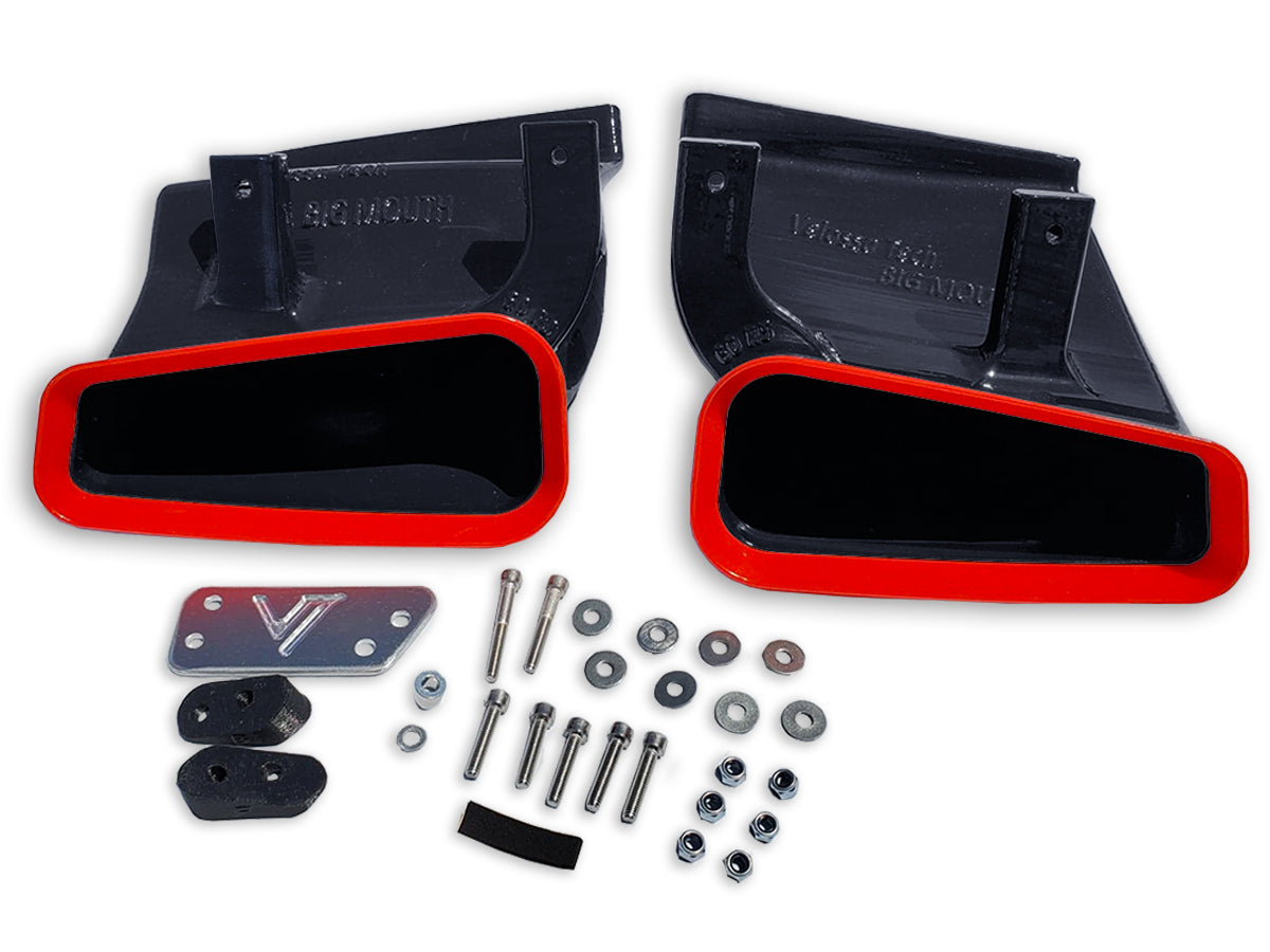 2016-2024 Infiniti Q50 Red Sport Dual BIG MOUTH Ram Air Intake Snorkels