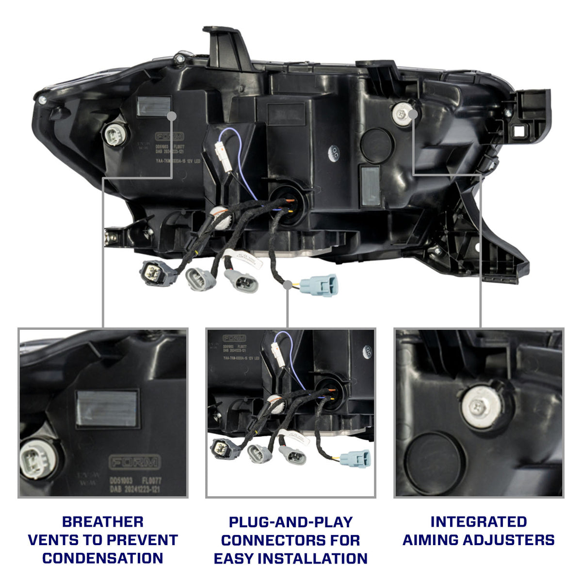 Form Lighting 2016-2023 Toyota Tacoma LED Projector Headlights with Selectable DRL (Pair) - FL0001