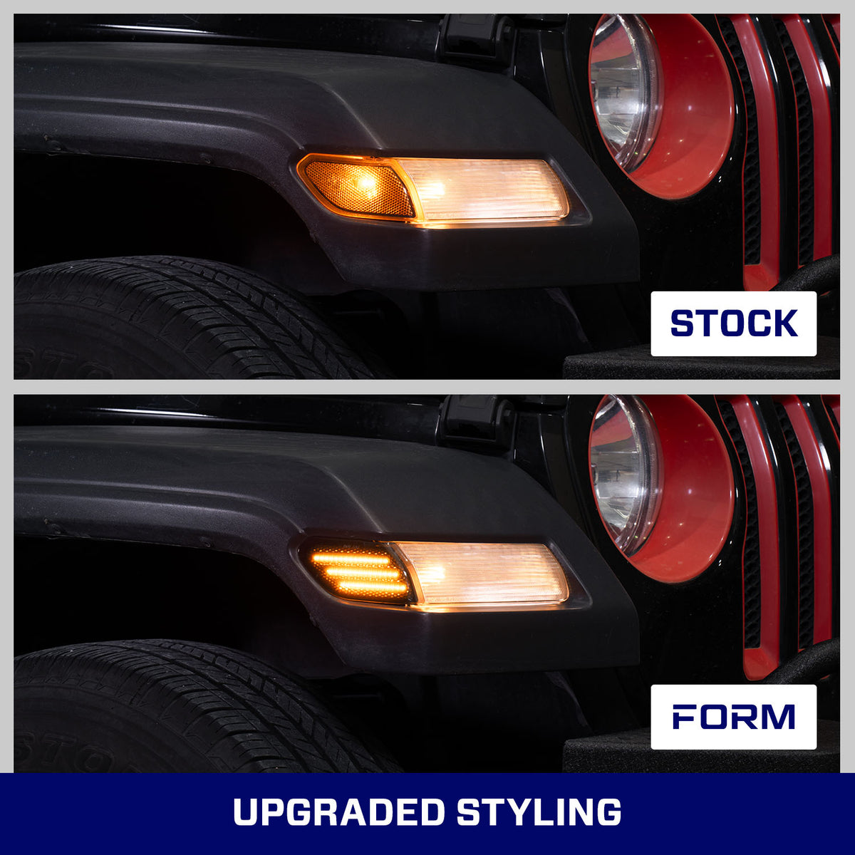Form Lighting 2018 Wrangler JL LED Sidemarkers Smoked (Pair) - FL0061