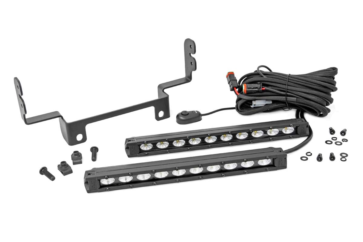 LED Light | Bumper Mount | 10&quot; Black Slimline Pair | Honda Pioneer 1000/Pioneer 1000-5