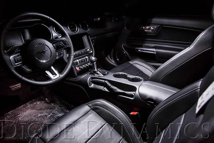Diode Dynamics Mustang Interior LED Light Kit 18-23 Mustang Stage 1 - Green - DD0361 for 2018-2023 Ford Mustang - detail view