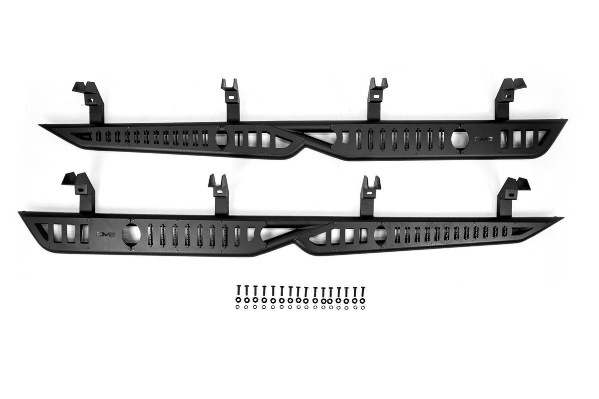 DV8 Offroad - 2019-2026 GMC Sierra 1500 & Chevrolet Silverado 1500 Crew Cab OE Plus Side Steps - SRCS1-01