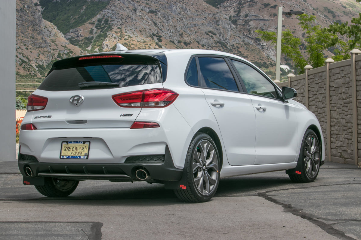 2019 Elantra Featuring ORIGINAL length Rokblokz Mud flaps in Black