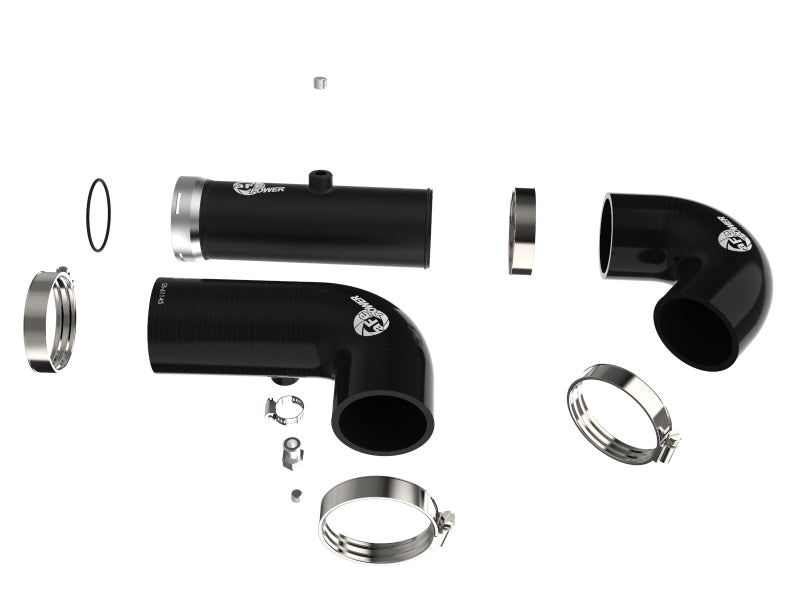 aFe BladeRunner Intercooler Hot &amp; Cold Side Tubes Combo 20-21 GM Trucks 3.0L (td) - Black - 46-20454-B