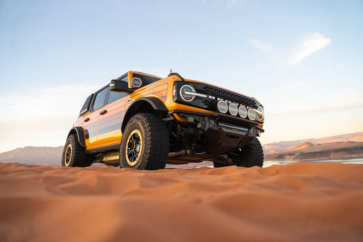 DV8 Offroad 21-25 Ford Bronco Tube Serries Front Bumper - Black Powdercoat - FBBR-08