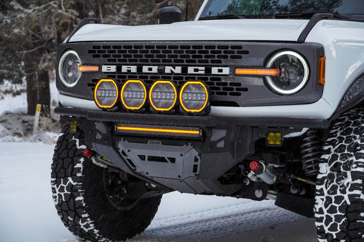 DV8 Offroad 21-25 Ford Bronco Tube Serries Front Bumper - Black Powdercoat - FBBR-08