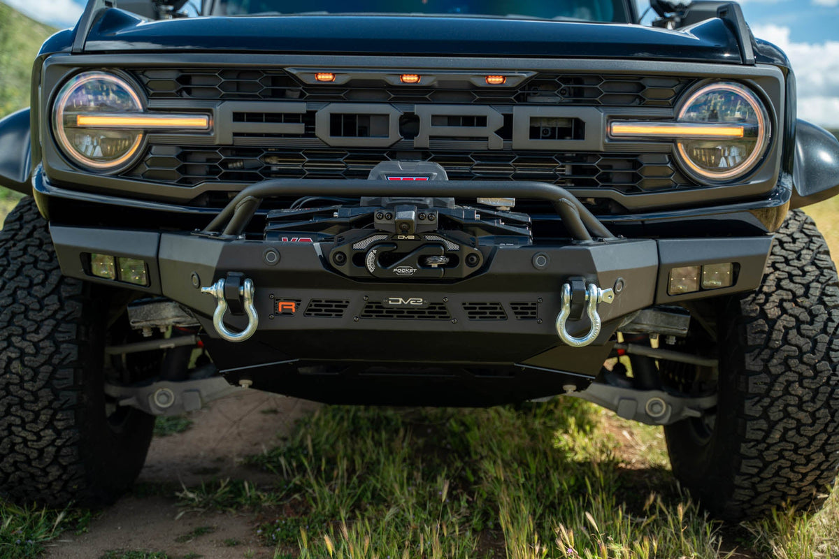 DV8 Offroad - 2022-2026 Ford Bronco Raptor Spec Series Winch Front Bumper - FBFR-01