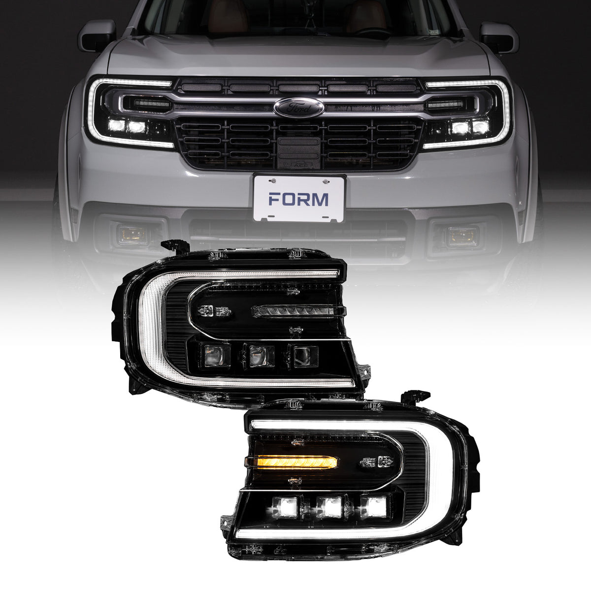 Form Lighting 22-24 Ford Maverick Sequential LED Projector Headlights (Pair) - FL0084