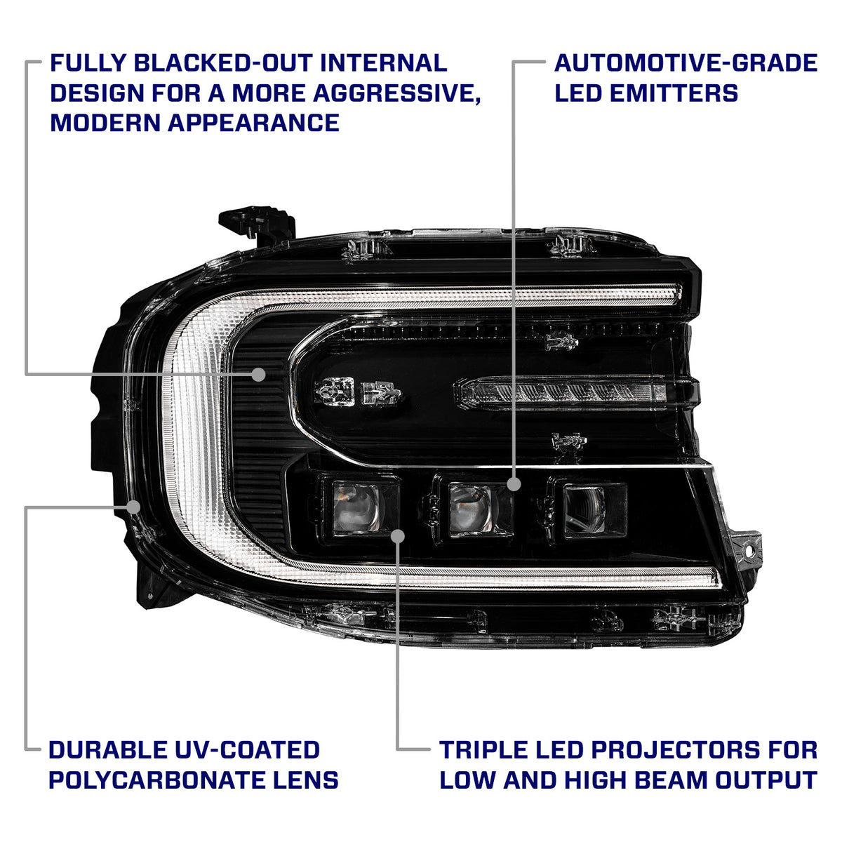 Form Lighting 22-24 Ford Maverick Sequential LED Projector Headlights (Pair) - FL0084
