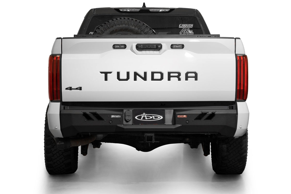 Addictive Desert Designs 2022+ Toyota Tundra Black Label Rr Bumper - Hammer Blk w/ Satin Blk Panels - R76020NA0103