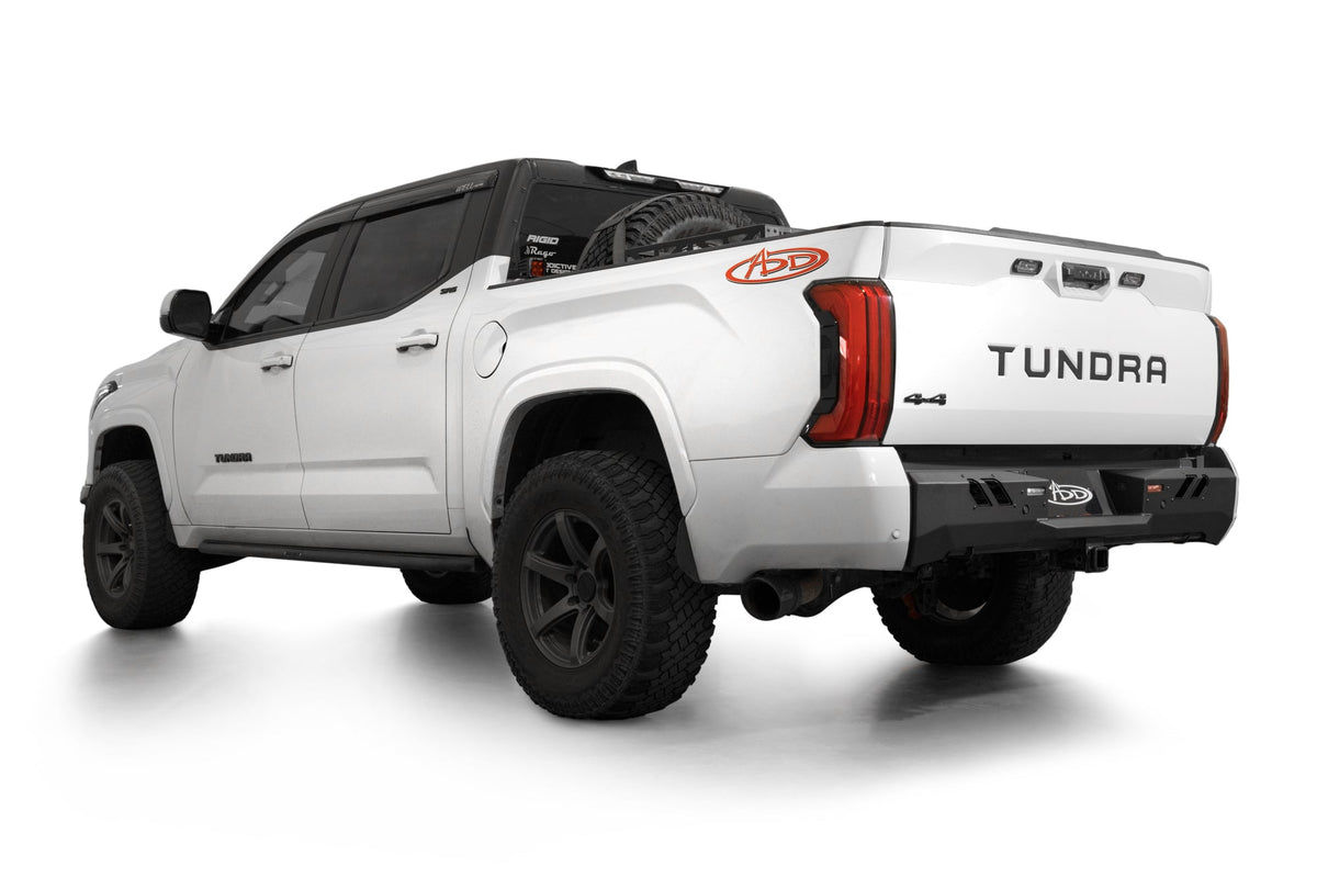 Addictive Desert Designs 2022+ Toyota Tundra Black Label Rr Bumper - Hammer Blk w/ Satin Blk Panels - R76020NA0103