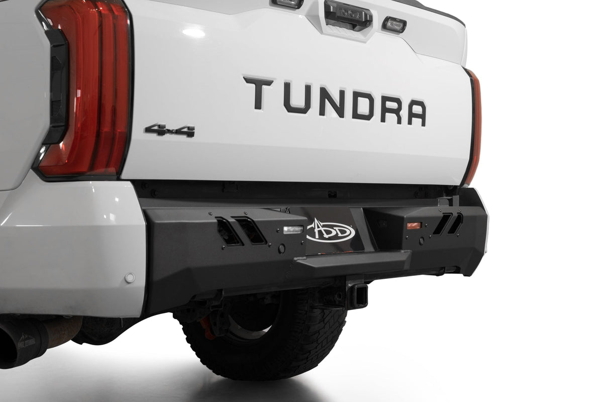 Addictive Desert Designs 2022+ Toyota Tundra Black Label Rr Bumper - Hammer Blk w/ Satin Blk Panels - R76020NA0103